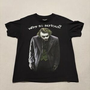 Batman The Dark Knight Movie Promo T Shirts Size Large Black Heath Ledger Joker